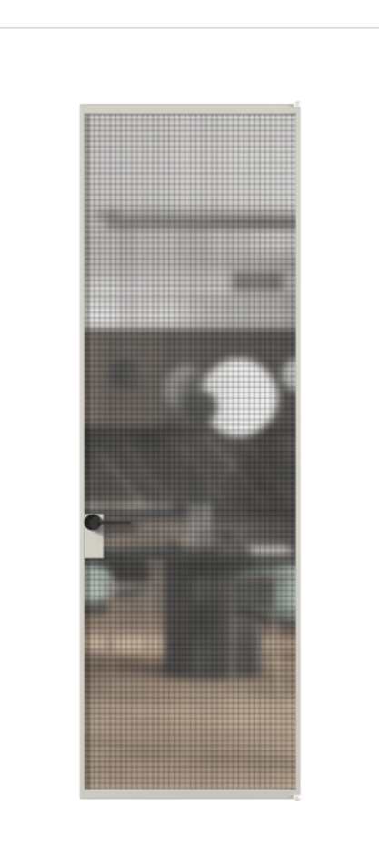 Алюминиевая дверь АЛПЛ040.01 Алюминий тёплый серый Декоративное стекло с сеткой "Mesh silver", триплекс Цена 124180  | Volhovec