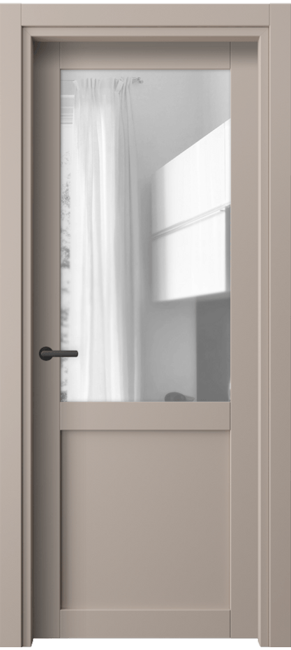 Межкомнатная дверь Нео 2122 ПЭТ серо-коричневый  Прозрачное стекло, триплекс Цена 34870 ₽ | Volhovec