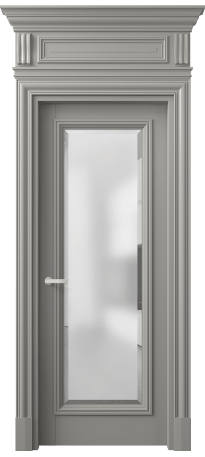 Межкомнатная дверь Antique 7300 Бук нейтральный серый Сатинированное стекло с фацетом, 6 мм Цена 136600 ₽ | Volhovec