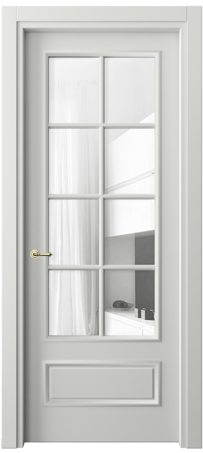 Межкомнатная дверь Париж 8112 Матовый светло-серый Прозрачное стекло Цена 80199 ₽| Volhovec