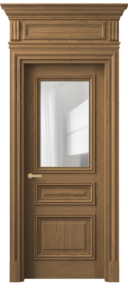 Межкомнатная дверь Антик 7304 Дуб мускатный матовый Рифлёное стекло "Дюна", триплекс Цена 298530 ₽ | Volhovec