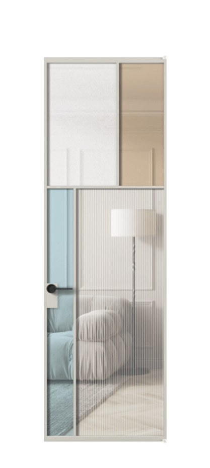 Межкомнатная дверь Мозаик АЛПЛ041.22 Алюминий тёплый серый Комбинация стекол Группы 1 и Группы 3 Цена 171870 ₽ | Volhovec