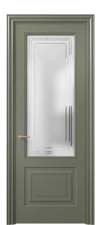 Дверь межкомнатная Mascot 8452 Матовый оливковый тёмный Сатинированное стекло с гравировкой "Грани", триплекс, 7 мм Фигурный наличник МОТ Цена 68290 ₽ Наличники уже входят в базовый комплект. Фабрика дверей Волховец 8 (800) 551 43 19 Межкомнатная дверь Mascot 8452 Матовый оливковый тёмный Сатинированное стекло с гравировкой "Грани", триплекс, 7 мм Цена 68290 ₽ | Volhovec