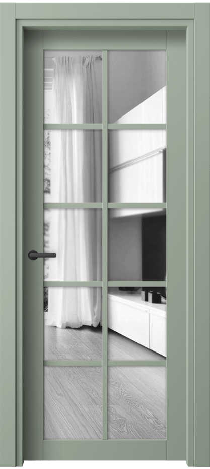 Межкомнатная дверь Neo// 2106 ПЭТ светло-оливковый Двустороннее зеркало, триплекс Цена 33260 ₽ | Volhovec