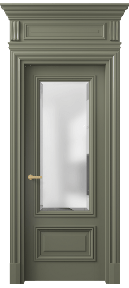 Межкомнатная дверь Antique 7306 Бук оливковый тёмный Сатинированное стекло с фацетом, 6 мм Цена 136600 ₽ | Volhovec