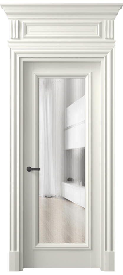 Межкомнатная дверь Антик 7300 Матовый жемчужный Рифлёное стекло "Дюна", триплекс Цена 182940 ₽ | Volhovec