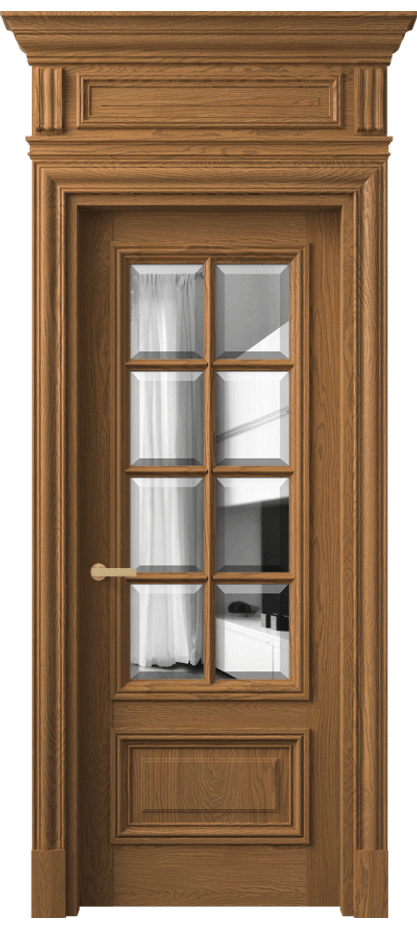 Межкомнатная дверь Антик 7316 Дуб пряный матовый Двустороннее зеркало с фацетом, триплекс Цена 328450 ₽ | Volhovec