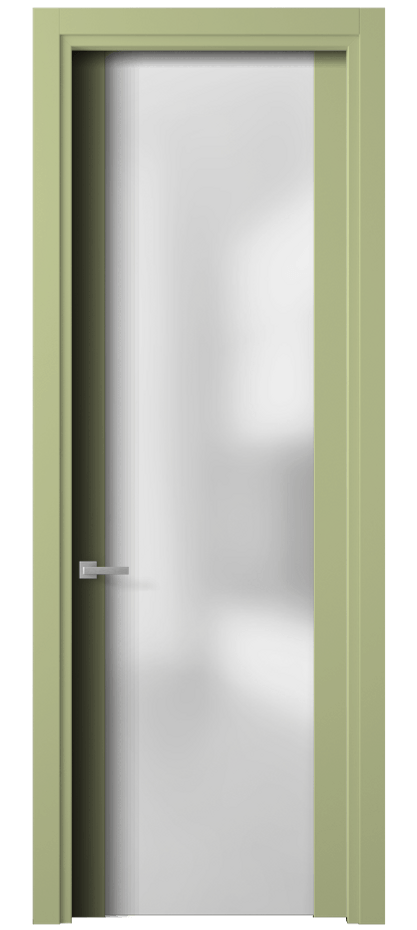 Межкомнатная дверь Planum 4114 Матовый белоснежный Сатинированное стекло Цена 57999 ₽ | Volhovec