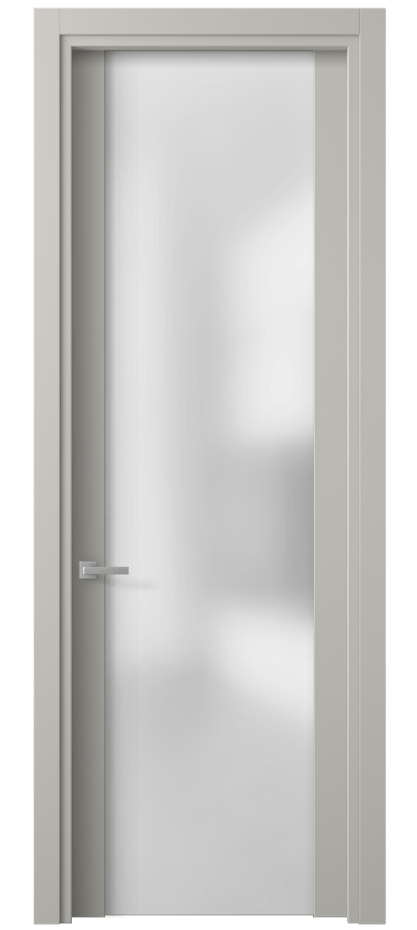 Межкомнатная дверь Planum 4114 Матовый тёплый серый Сатинированное стекло Цена 65230 ₽ | Volhovec