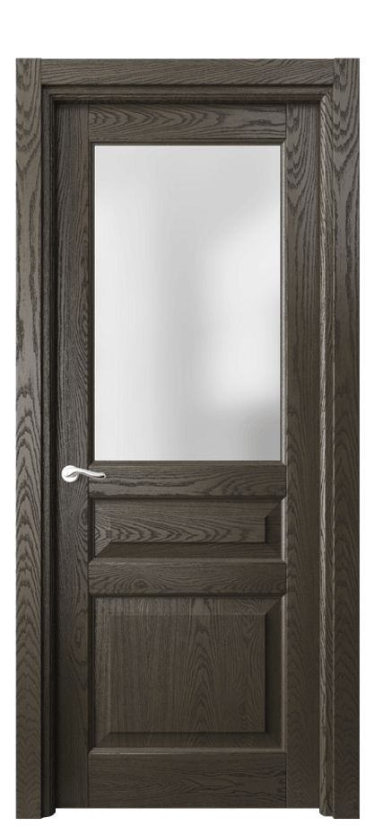 Межкомнатная дверь Lignum 0710 Дуб серый брашированный Сатинированное стекло Цена 112799 ₽ | Volhovec