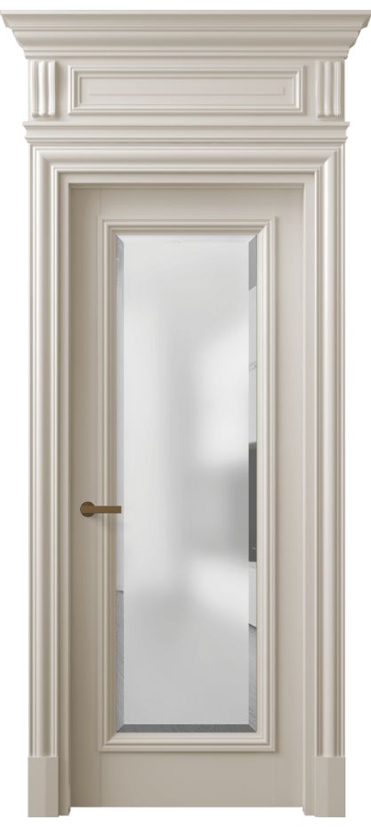 Межкомнатная дверь Antique 7300 Бук светло-бежевый Сатинированное стекло с фацетом, 6 мм Цена 136600 ₽ | Volhovec