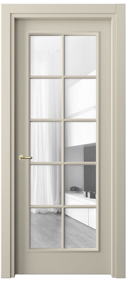 Межкомнатная дверь Париж 8102 Матовый бежево-серый Прозрачное стекло Цена 67900 ₽| Volhovec