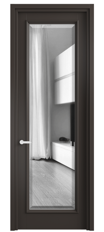 Дверь межкомнатная Шарм 6702 Матовый антрацит Двустороннее зеркало с фацетом, триплекс Узкий классический наличник МАН Цена 105940 ₽ Наличники уже входят в базовый комплект. Фабрика дверей Волховец 8 (800) 551 43 19 Межкомнатная дверь Шарм 6702 Матовый антрацит Двустороннее зеркало с фацетом, триплекс Цена 105940 ₽ | Volhovec