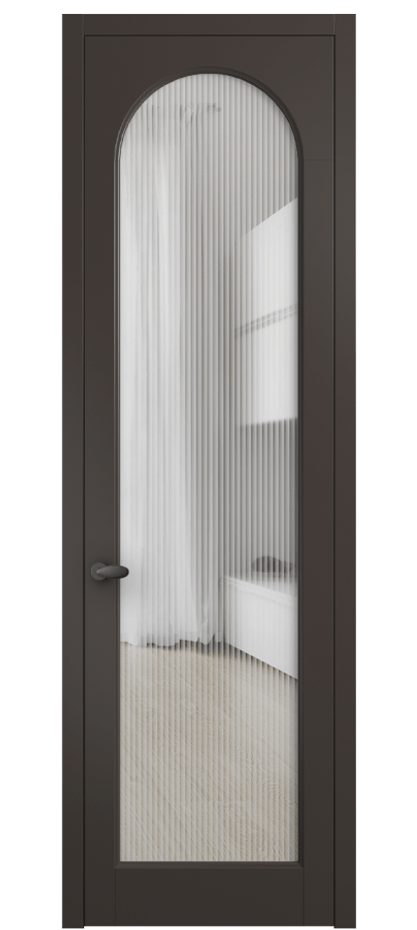 Межкомнатная дверь Palazzo 6804 Матовый антрацит Рифлёное стекло "Moru", триплекс Цена 109090 ₽ | Volhovec