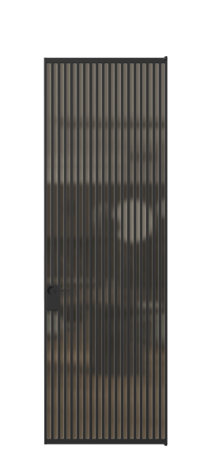 Алюминиевая дверь АЛПЛ040.06 Алюминий Черный Сатинированное бронзовое стекло, триплекс Цена 205010  | Volhovec