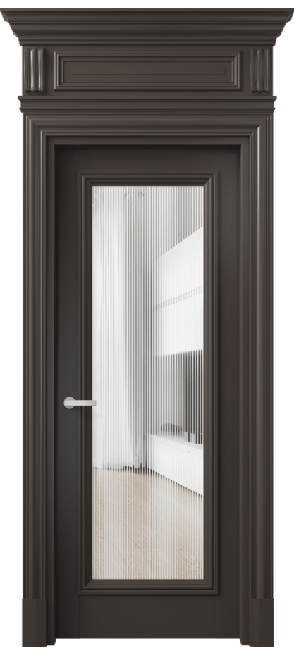 Дверь межкомнатная Antique 7300 Бук антрацит Рифлёное стекло "Дюна", триплекс КЭП + Объёмный фриз + Карниз БАН Цена 175150 ₽ Наличники уже входят в базовый комплект. Фабрика дверей Волховец 8 (800) 551 43 19 Межкомнатная дверь Antique 7300 Бук антрацит Рифлёное стекло "Дюна", триплекс Цена 175150 ₽ | Volhovec