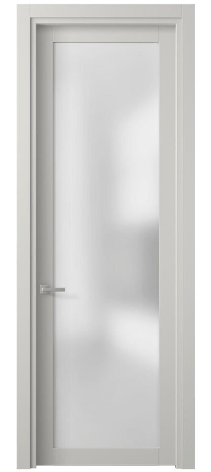 Межкомнатная дверь Планум 2102 Матовый серый Сатинированное стекло Цена 46120 ₽ | Volhovec
