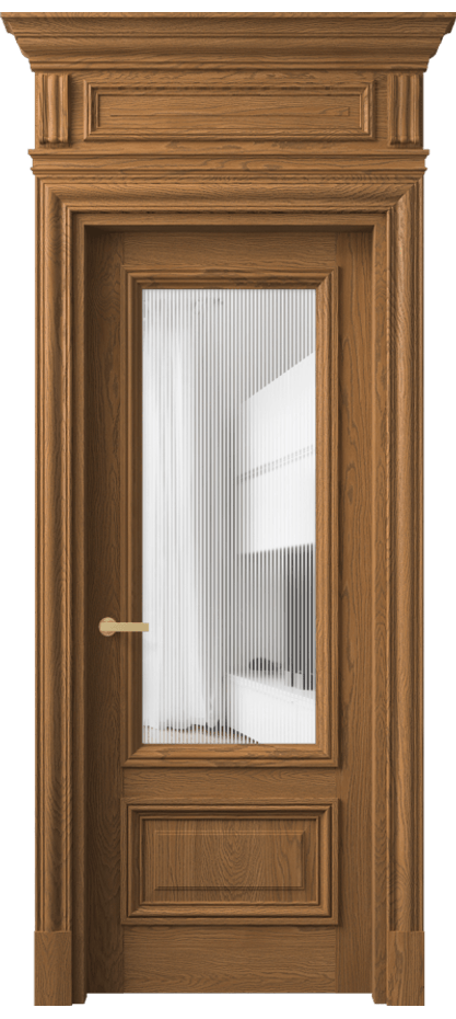 Межкомнатная дверь Антик 7306 Дуб пряный матовый Рифлёное стекло "Дюна", триплекс Цена 298530 ₽ | Volhovec