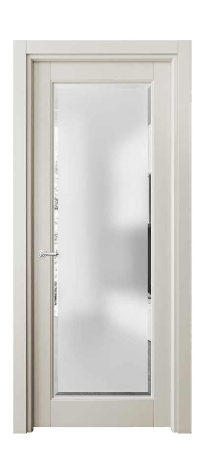 Межкомнатная дверь Toscana Rombo 6300 Бук облачный серый Сатинированное стекло с фацетом Цена 80170 ₽ | Volhovec