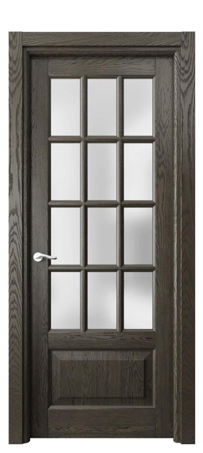 Межкомнатная дверь Lignum 0728 Дуб серый брашированный Сатинированное стекло Цена 143610 ₽ | Volhovec
