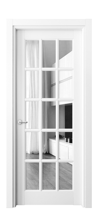 Межкомнатная дверь Тоскана Грильято 6311 Матовый белоснежный Двустороннее зеркало, триплекс Цена 126390 ₽ | Volhovec
