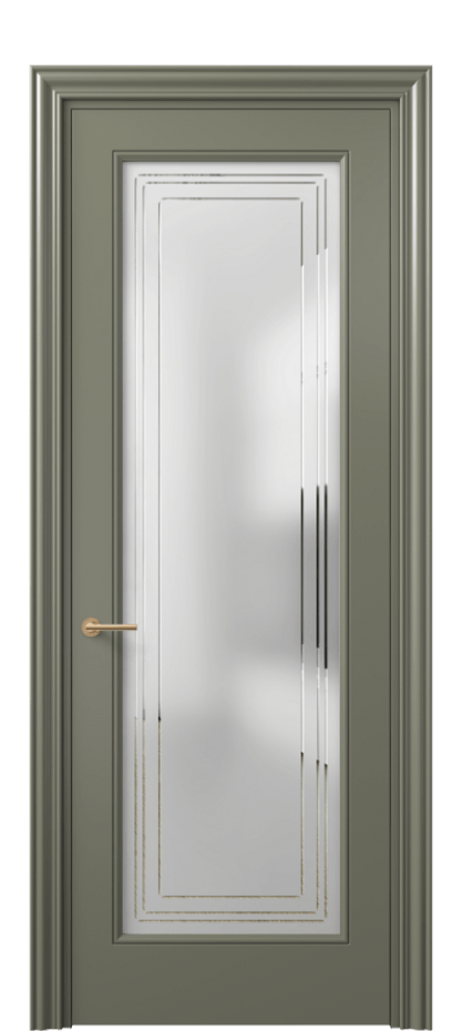Дверь межкомнатная Mascot 8400 Матовый оливковый тёмный Сатинированное стекло с гравировкой "Грани", триплекс, 7 мм Фигурный наличник МОТ Цена 65180 ₽ Наличники уже входят в базовый комплект. Фабрика дверей Волховец 8 (800) 551 43 19 Межкомнатная дверь Mascot 8400 Матовый оливковый тёмный Сатинированное стекло с гравировкой "Грани", триплекс, 7 мм Цена 65180 ₽ | Volhovec