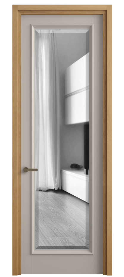 Межкомнатная дверь Charm 6702 Бук светло-бежевый Двустороннее зеркало с фацетом, триплекс Цена 118140 ₽ | Volhovec