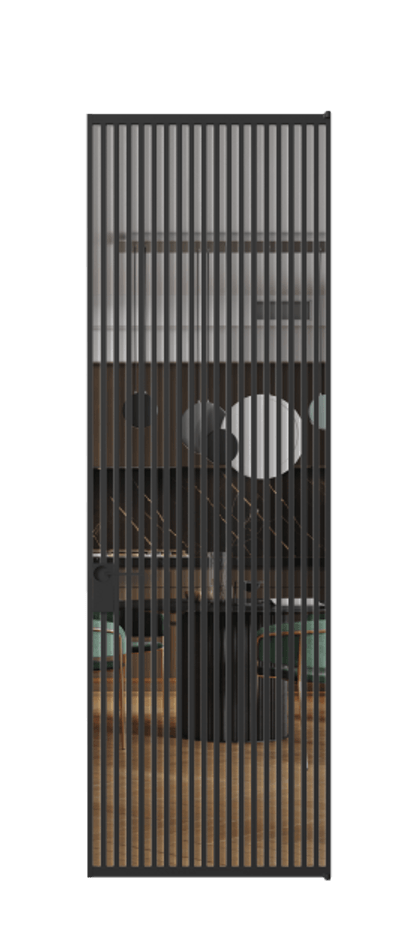 Алюминиевая дверь АЛПЛ040.06 Алюминий Черный Прозрачное стекло "Кристал Вижн", калёное Цена 212050  | Volhovec