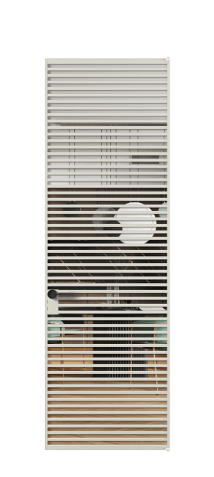 Алюминиевая дверь АЛПЛ040.07 Алюминий облачно-серый Прозрачное стекло "Crystal Vision", калёное, 6 мм Цена 183052  | Volhovec