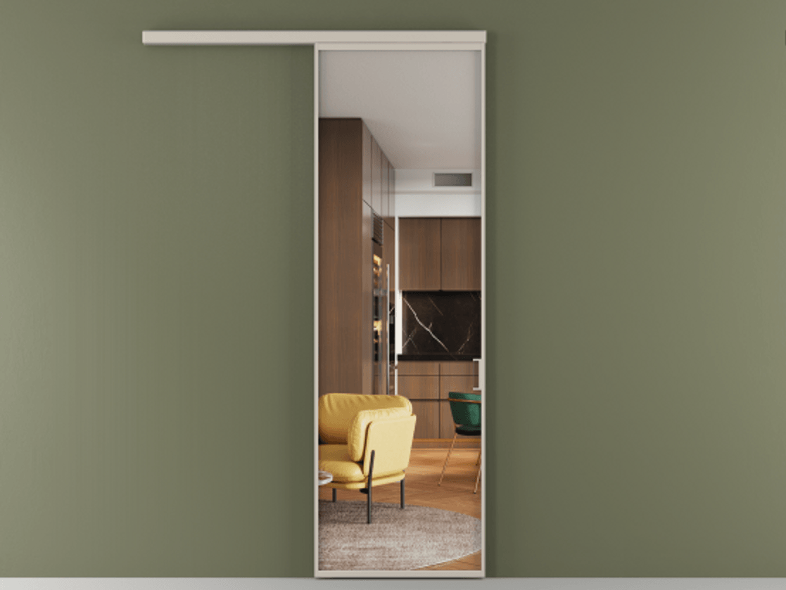 Перегородка Формато вдоль стены 1 створка АЛПР 040.01 Алюминий светло-бежевый Прозрачное стекло "Кристал Вижн", калёное Цена 136070 ₽  | Volhovec