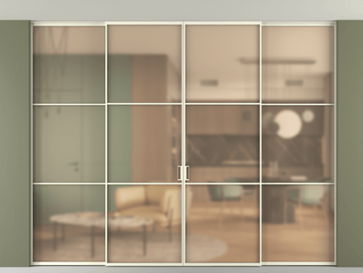 Алюминевая перегородка АЛПР 040.03_АМБ_САТ ОРАНЖ_new. Цвет Алюминий молочно-белый. Материал Алюминий в эмали. Коллекция Перегородка Formato внутри проёма четырёхстворчатая со скрытым креплением в потолок. Фото. Алюминевая перегородка АЛПР 040.03_АМБ_САТ ОРАНЖ_new. Цвет Алюминий молочно-белый. Материал Алюминий в эмали. Коллекция Перегородка Formato внутри проёма четырёхстворчатая со скрытым креплением в потолок. Картинка.