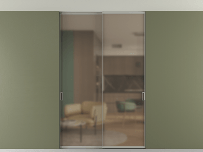 Алюминевая перегородка АЛПР 040.01_АНСР_Бронза сатин триплекс_new. Цвет Алюминий нейтральный серый. Материал Алюминий в эмали. Коллекция Перегородка Formato внутри проёма двустворчатая со скрытым креплением в потолок. Фото. Алюминевая перегородка АЛПР 040.01_АНСР_Бронза сатин триплекс_new. Цвет Алюминий нейтральный серый. Материал Алюминий в эмали. Коллекция Перегородка Formato внутри проёма двустворчатая со скрытым креплением в потолок. Картинка.