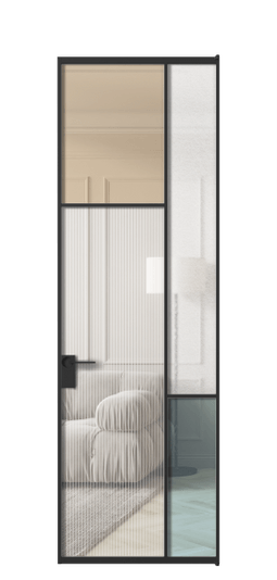 Межкомнатная дверь АЛПЛ041.10 ЧРН 4 стекла. Цвет Алюминий Черный. Материал Алюминий. Коллекция Mosaic. Фото. Дверь межкомнатная АЛПЛ041.10 ЧРН 4 стекла. Цвет Алюминий Черный. Материал Алюминий. Коллекция Mosaic. Картинка.