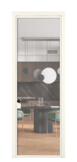 Дверь межкомнатная АЛПЛ040.01 АПБЛ MORU. Цвет Алюминий пудровый белый. Материал Алюминий в эмали. Коллекция Формато. Картинка.