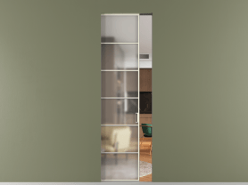 Алюминевая перегородка АЛПР 040.04 ММБ Matelux Crystalvision. Цвет Алюминий молочно-белый. Материал Алюминий в эмали. Коллекция Перегородка Формато скрытый пенал 1 створка. Картинка.