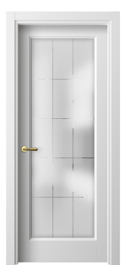 Дверь межкомнатная 1402 БШ Cатинированное стекло лофт. Цвет Белый шёлк. Материал Ciplex ламинатин. Коллекция Galant. Картинка.