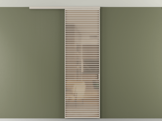 Алюминевая перегородка АЛПР 040.07_АСБЖ_САТ ОРАНЖ_new. Цвет Алюминий светло-бежевый. Материал Алюминий в эмали. Коллекция Перегородка Formato вдоль стены на потолок 1 створка. Картинка.