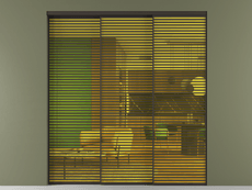 Перегородка Formato внутри проёма 3 створки с синхронным механизмом