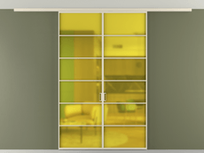 Перегородка Formato вдоль стены на потолок двустворчатая