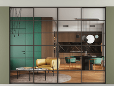 Перегородка Formato внутри проёма скрытое крепление в потолок 4 створки