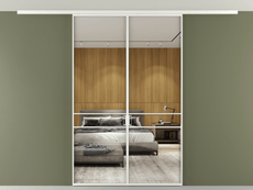 Перегородка Formato вдоль стены на потолок 2 створки