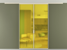 Перегородка Formato вдоль стены на потолок 2 створки