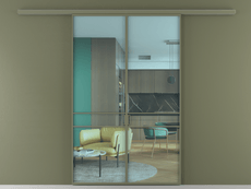 Перегородка Formato вдоль стены 2 створки