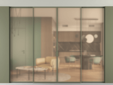 Перегородка Formato внутри проёма скрытое крепление в потолок 4 створки