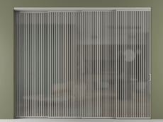 Перегородка Формато внутри проёма 4 створки с синхронным механизмом