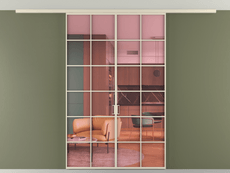 Перегородка Formato вдоль стены на потолок двустворчатая