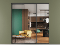 Перегородка Формато внутри проёма 3 створки с синхронным механизмом