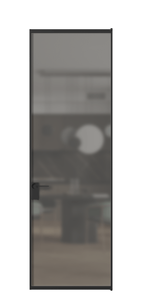 Дверь межкомнатная АЛПЛ040.01 Серый сатин триплекс ЧЕР. Цвет Алюминий Черный. Материал Алюминий. Коллекция Формато. Картинка.